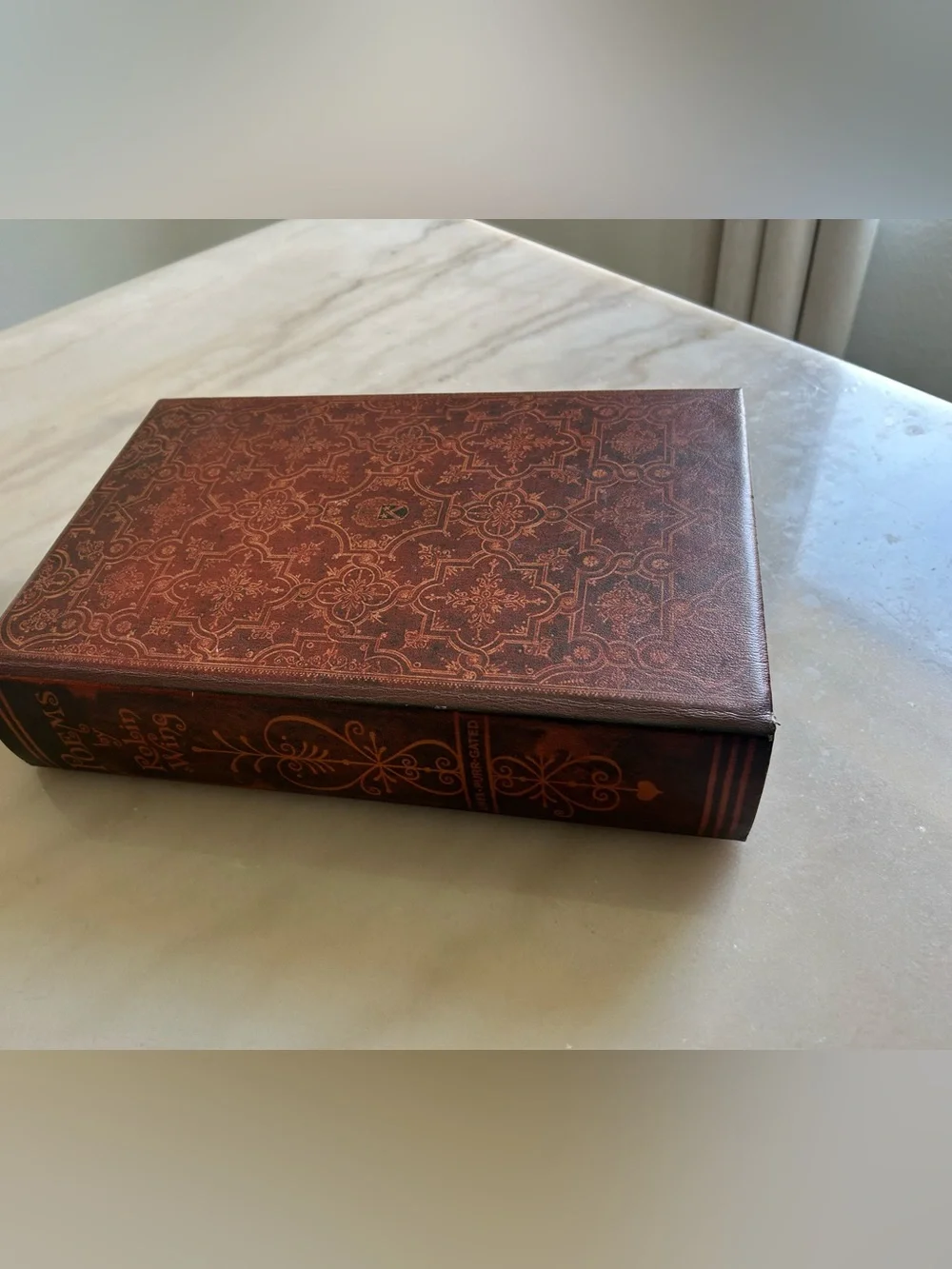 Vintage Robin Wing Faux Book Secret Storage Box